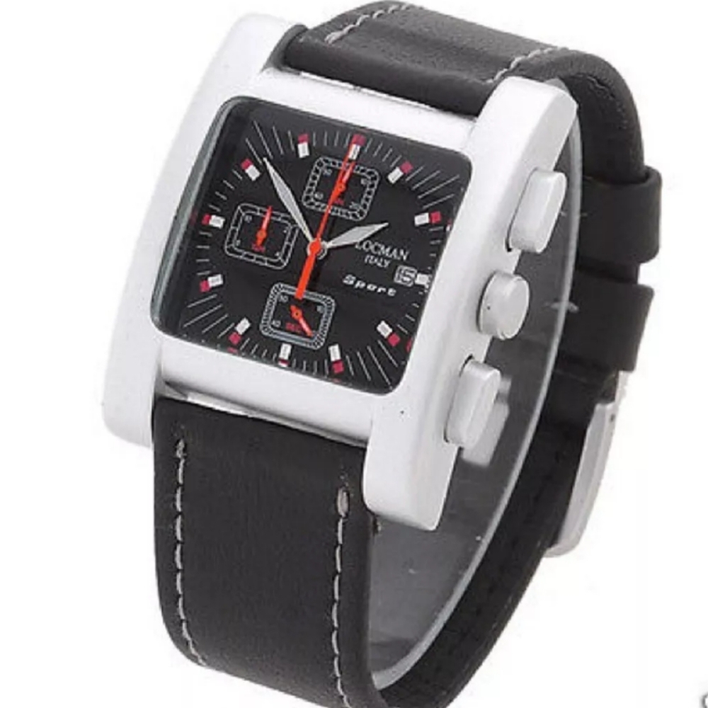 LOCMAN ITALY SPORT QUADRATO 428 MEN'S CHRONO BLACK DIAL WATCH